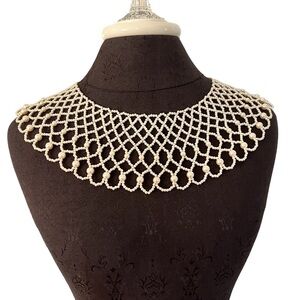 Vintage Wide Faux Pearl Collar